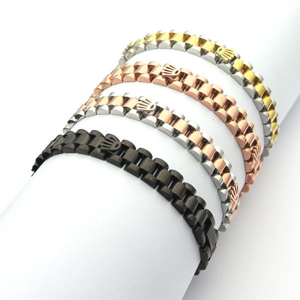 R Hand Strap Bracelet Men's Slim Bracelet 18K Rose Gold Couple Tank Bracelet