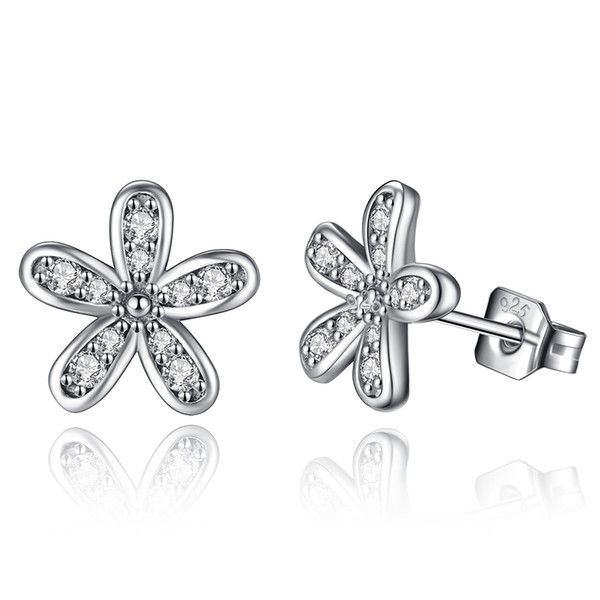 BELAWANG Wholesale 10 Pairs Women 925 Sterling Silver Flower Earrings Darling Daisies Stud Earrings Anniversary Jewelry For Mother's Day