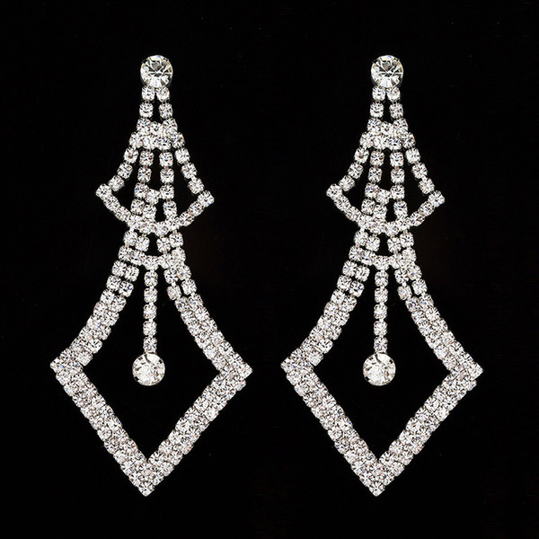 2017 New Good Quality Classic Jewelry Exaggerated Rhinestone Crystal Drop Earring Statement Earrings Gift For Women #E273