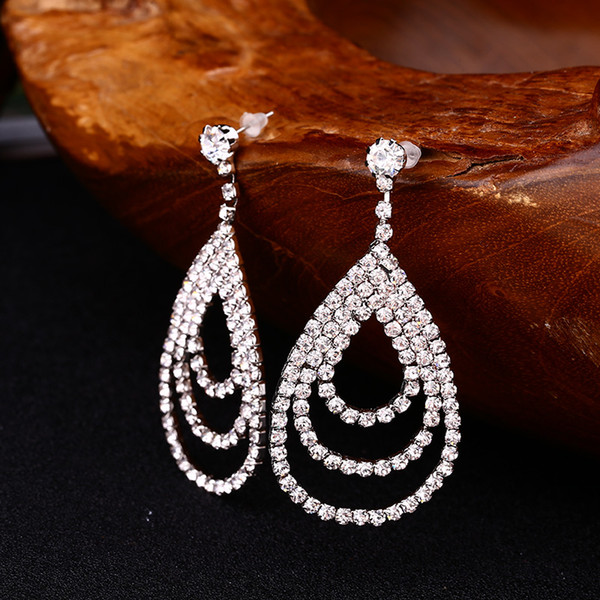 High Quality AAA Cubic rhinestone Drop Earrings with crystal around Luxury Wedding Jewelry for Women Factroy Wholesale E121