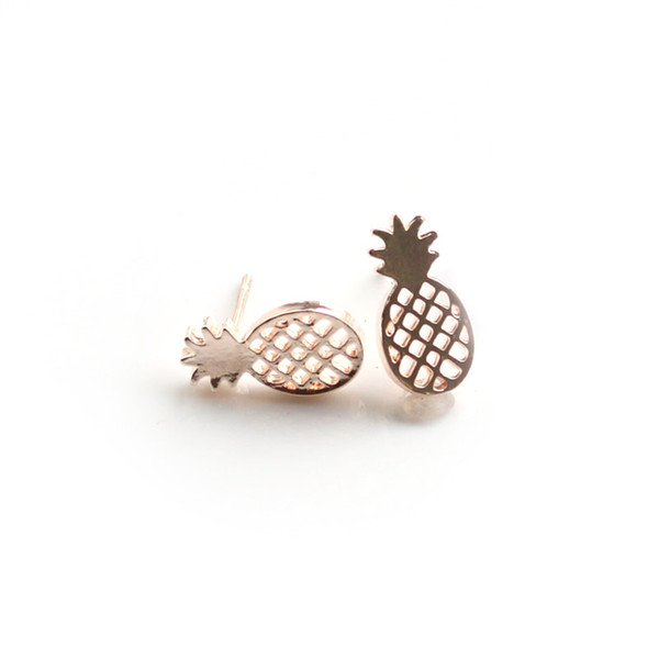 Personality fashion Best Gift, Minimalist Decoration Tiny Cute Fruit Pineapple Stud Earrings for Ladies Free Shipping