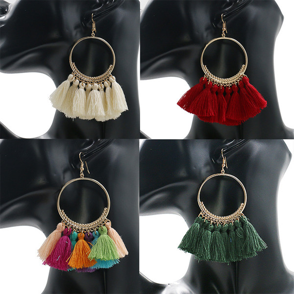 Handmade Ethnic Bohemian Tassel Earrings vintage bohemia women jewelry Long Tassel Earrings for Women 2018 year gift