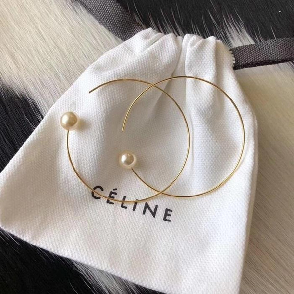 C hoop earrings luxury brand C France big circle pearl orecchini designer jewelry earring famous aaaa luxury earings des boucles d'orei