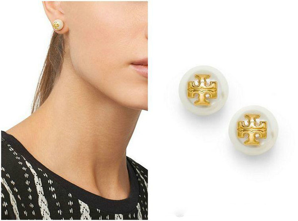 Sale Pearl Beads Stud Earring 18k Gold Plated Earings For Women Top Quality Jewelry Red/Blue/Black/White/Amber Austrian Crystal Earrings