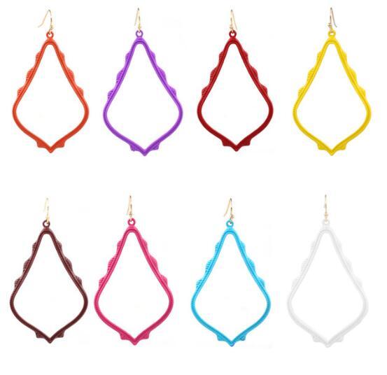 Fashion Kendra 5.5cm New Painted Hollow out Matte Big Waterdrop Dangle Earring Jewelry for Women