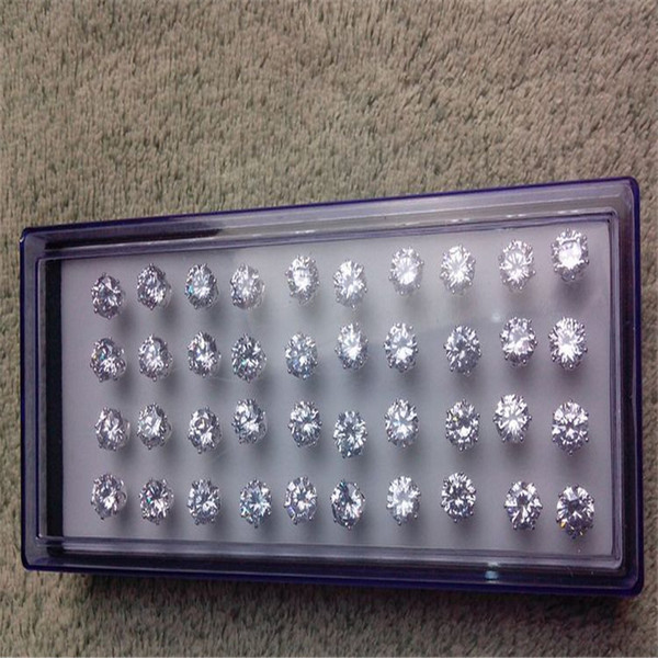 Wholesale Hot New Arrival Jewelry Earring 100pair/5lot 925 sterling silver earrings for women 8MM Cubic Zirconia Stud Earrings