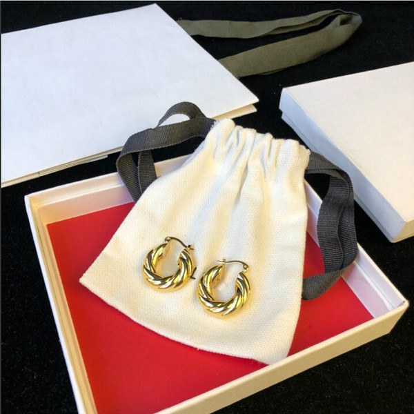 Luxury designer jewelry women earrings Minimalist twist designer plated 18-karat gold hoop earrings banquet jewelry gift