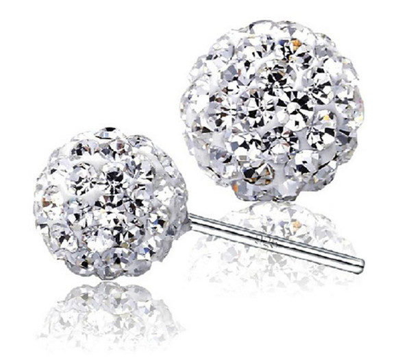 Luxury brand Brilliant Design Cheap 925 sterling silver Clear CZ Stud Earrings for women Double Ball earrings