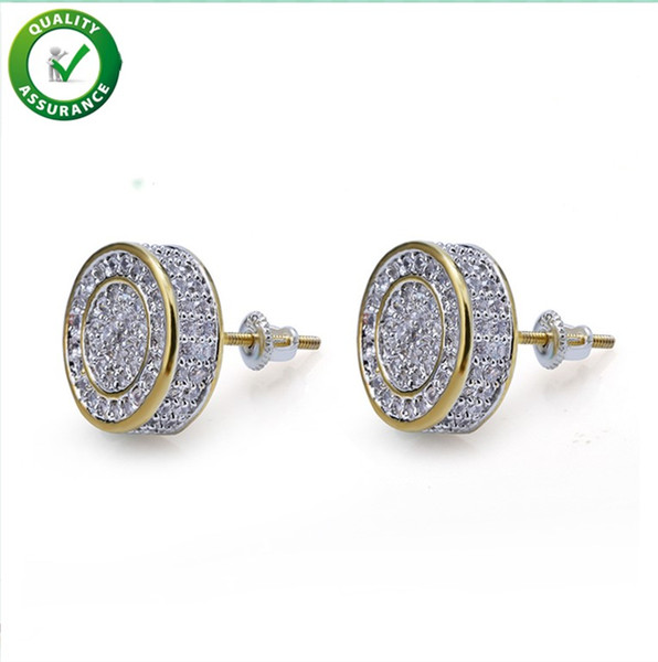 Designer Earrings Hip Hop Jewelry Luxury Mens Stud Earrings Brand Iced Out Diamond Fashion Gold Silver for Men Bling Crystal Accessories