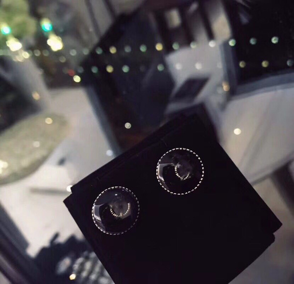 New Fashion stud earrings for women Luxury earring accessories jewelry black and white color earrings for wedding Provide bag for gift