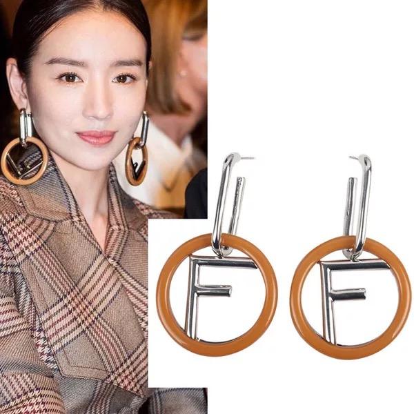 High quality 2019 new Women Fashion Model Designer Earring Retro Letter F Luxury Earring Popular Jewelry