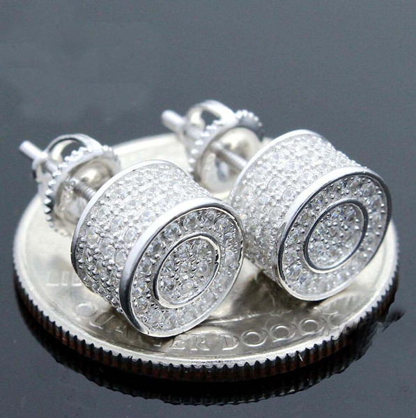 2017 9mm round dots mens women jewelry fashion micro pave cubic zirconia bling bling iced out cz small S hiphop earring