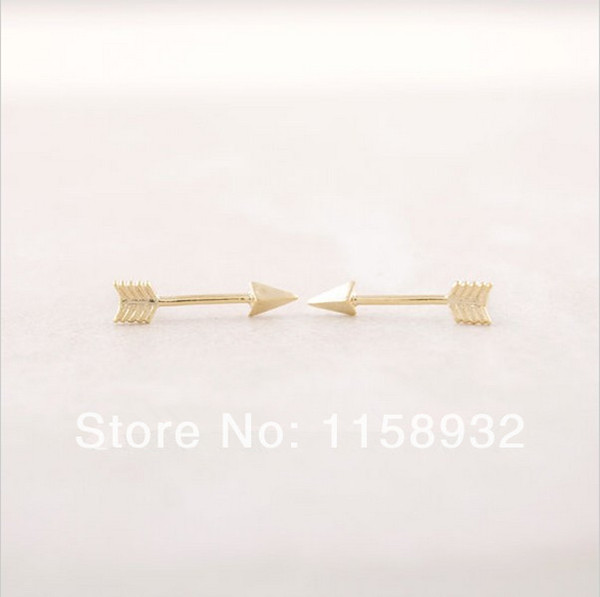 Fashion Gold Pink Gold Arrow studs Earrings