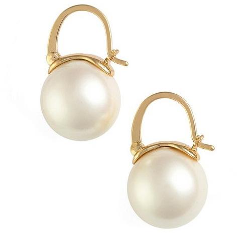 Brand K*S Hot 925 sterling silver and gold pearl jewelry romantic charm pearl ball earrings