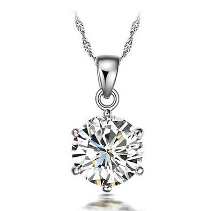 Wholesale Fine Jewelry Silver Jewelry 100% Guaranteed Solid 925 Sterling Silver Pendant With Single Cubic Zirconia 40073