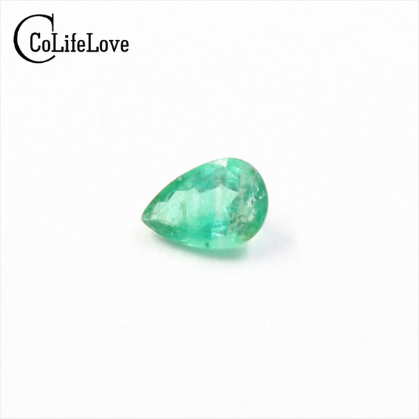 100% natural SI grade emerald loose stone 4 mm * 6 mm pear cut Colombia emerald loose gemstone for ring