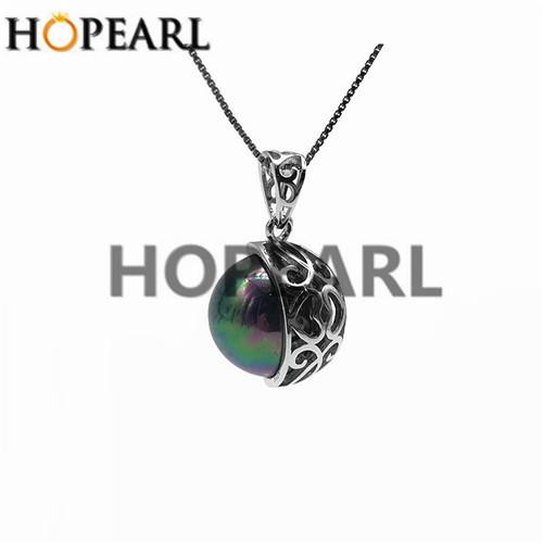 pendant blank without pearl solid sterling silver hollow curved filigree pendants charm with peg diy accessory