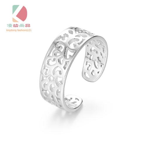 lingdong fashion brand 925 silver rings hollow pattern wide small code (9-14 code adjustable) are suitable for men and women free shipping