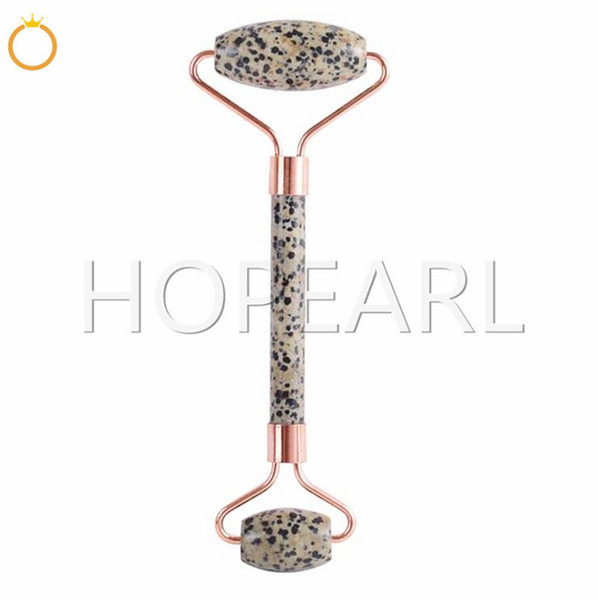 Dalmatian Jasper Facial Massage Roller Slimming Facial Anti Wrinkle Treatment Natural Stone Beauty Health Care Tools