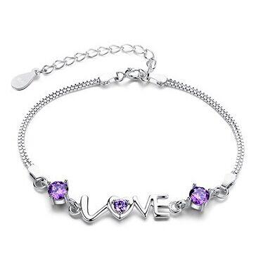 Wholesale Fine Jewelry Cubic Zriconia Silver Heart Bracelet 100% Guaranteed Solid 925 Sterling Silver Bracelet YH4203