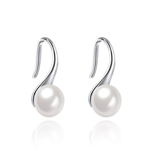 JLN Decent Silver Pearl Earring 925 Sterling Silver Freshwater Pearl Hook Simple Elegant Jewelry Best Gift For Women Lover