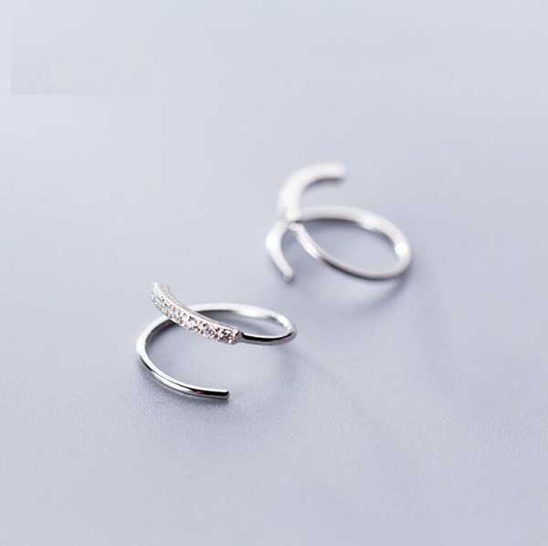 Fine Jewelry Hoop Earrings 100% Real 925 Sterling Silver Concise Earrings