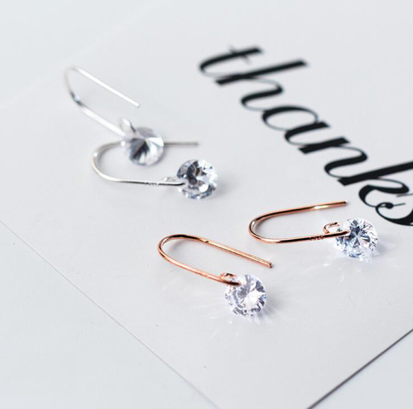 Wholesale Drop Earrings 100% Guaranteed Solid 925 Sterling Silver Drop Earrings with Cubic Zirconia 5pcs/lot