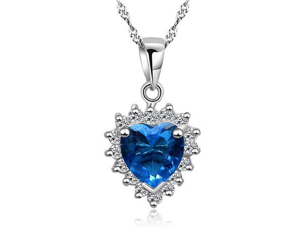 Wholesale Fine Jewelry Silver Heart Pendant 100% Guaranteed Solid 925 Sterling Silver Pendant With Single Cubic Zirconia YH4291