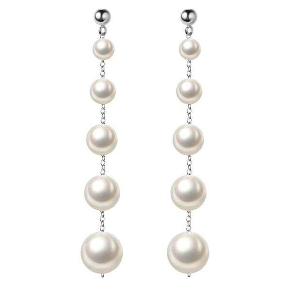 Wholesale Drop Earrings 925 Sterling Silver Earrings with Shell Pearl Dangle Earrings