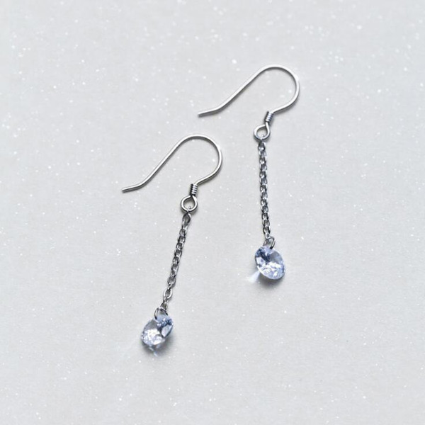 Wholesale Drop Earrings 100% Guaranteed Solid 925 Sterling Silver Drop Earrings with Cubic Zirconia yh5116