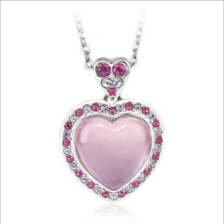 Wholesale Fine Jewelry Silver Heart Pendant 100% Guaranteed Solid 925 Sterling Silver Pendant With Pink Opal yh4215