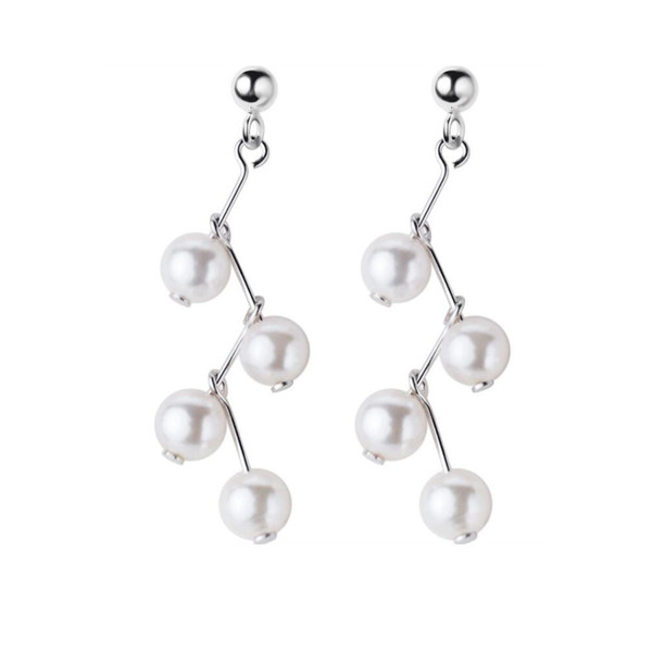 Wholesale Drop Earrings 100% Guaranteed Solid 925 Sterling Silver Drop Earrings with Shell Pearl yh5078