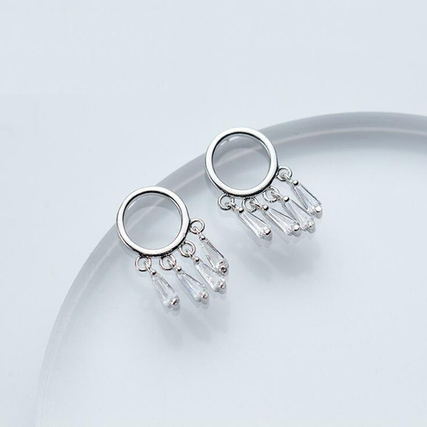 Wholesale Stud Earrings 100% Guaranteed Solid 925 Sterling Silver Stud Earrings with Cubic Zirconia yh5112