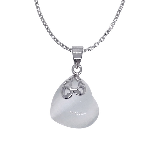 Fine Jewelry 100% Real 925 Sterling Silver Jewelry Pendant With White Opal Stone Silver Heart Pendants YH2026