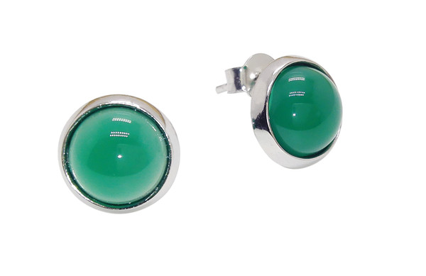 Fine Jewelry 100% Guaranteed Pure 925 Sterling Silver Earrings With 10mm Agate Stone Stud Earrings YH1049-1