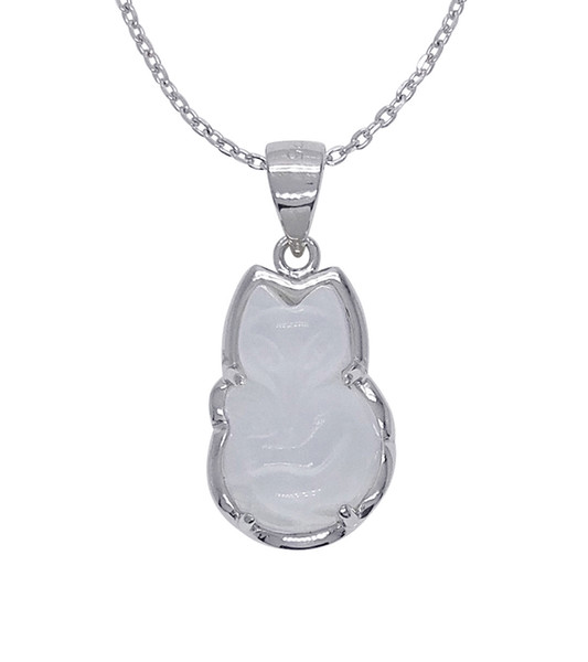 Fine Jewelry Fox Shape Opal Jewelry 100% Guaranteed Real 925 Sterling Silver With White Opal Pendant YH2002