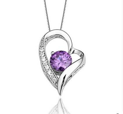 Wholesale Fine Jewelry Silver Heart Pendant 100% Guaranteed Solid 925 Sterling Silver Pendant With Single Cubic Zirconia yh0