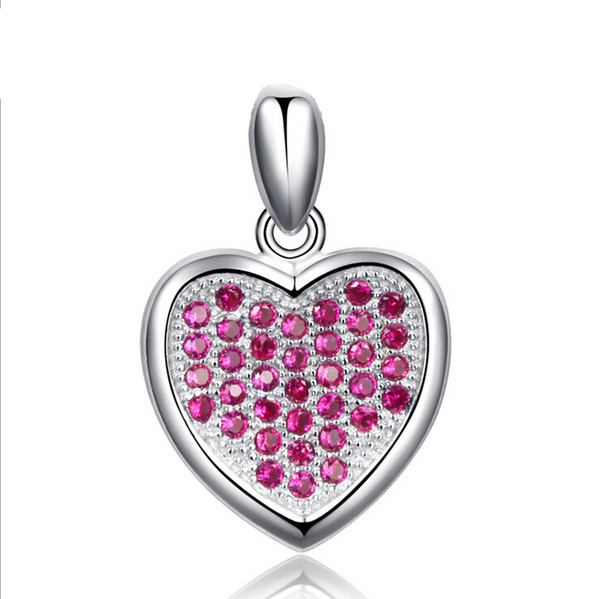 Wholesale Fine Jewelry 100% Guaranteed Solid 925 Sterling Silver Pendant With Cubic Zirconia Heart Shape Silver Pendant