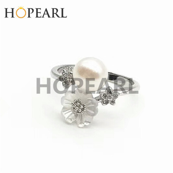 ring fitting 925 sterling silver setting ring blank without pearl decorated with flower women fine jewelry