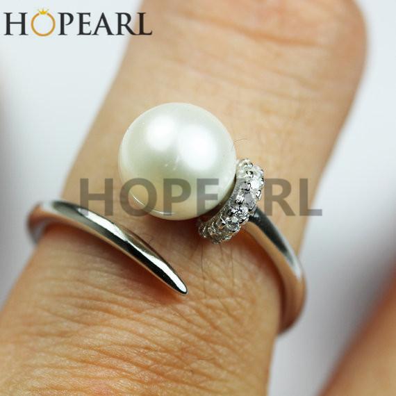 ring blank without round pearl 925 sterling silver ring setting round ring band women fine jewelry