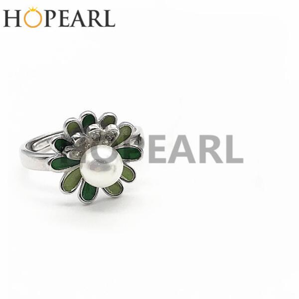 ring blank without pearl 925 sterling silver pearl jewelry ring accessory petals green designs for women