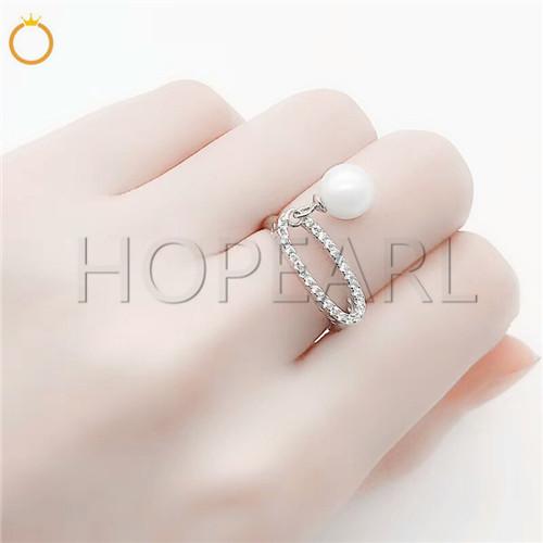 ring accessory without pearl oval paved cubic zirconia solid sterling silver elegant ring settings for diy