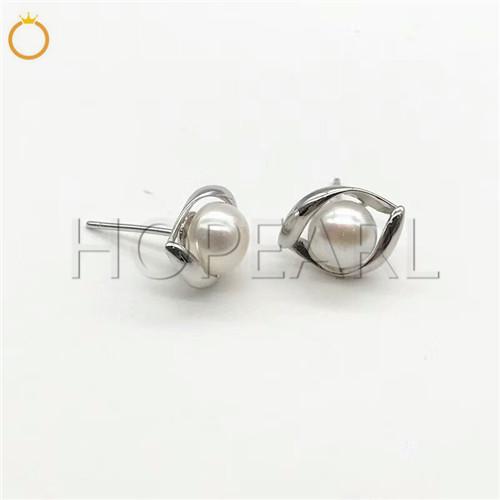 earring blank without pearl marquis shape ear studs findings solid sterling silver base fine jewelry diy