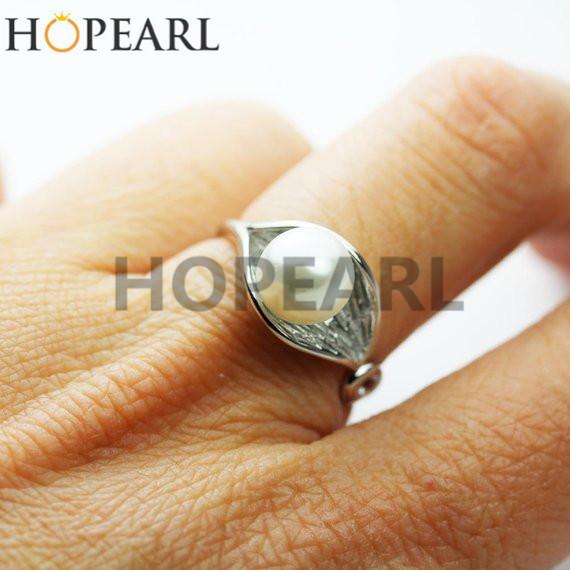 ring blank without round pearl 925 sterling silver ring setting round band ring diy gift jewelry