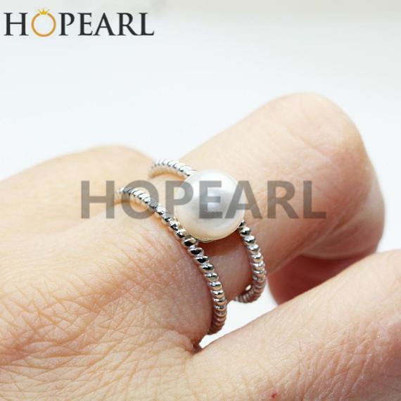 ring accessory two loops 925 sterling silver twist band ring blank without pearl women fine jewelry