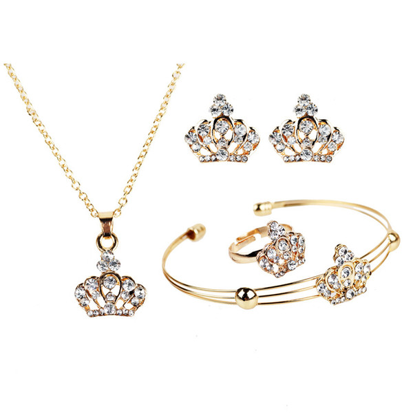 Top Quality Luxury Jewelry Set European Style Exquisite Jewelry Crown Four Piece Set