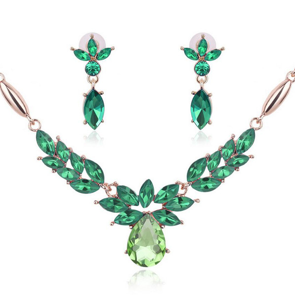 Top Quality Necklace Earrings Jewelry Set Creative Flower shape Crystal Jewelry Sets For Women Wedding Jewelry Sets 61152089