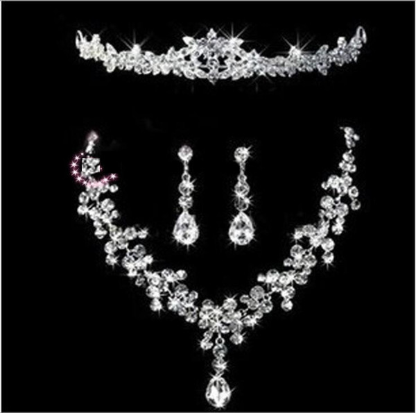 Bridal Tiaras Hair Necklace Earrings Accessories Wedding Jewelry Sets cheap price fashion style bride hair dress bridalamid HT027