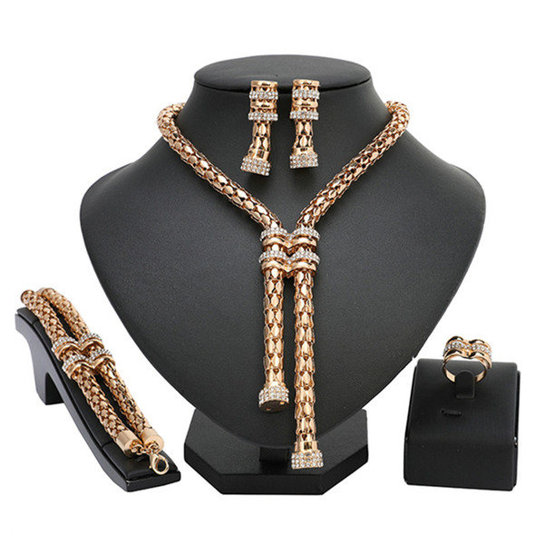 statement Jewelry Set Exquisite Dubai Gold Colorful Jewelry Set Brand Nigerian Wedding woman accessories Wholesale