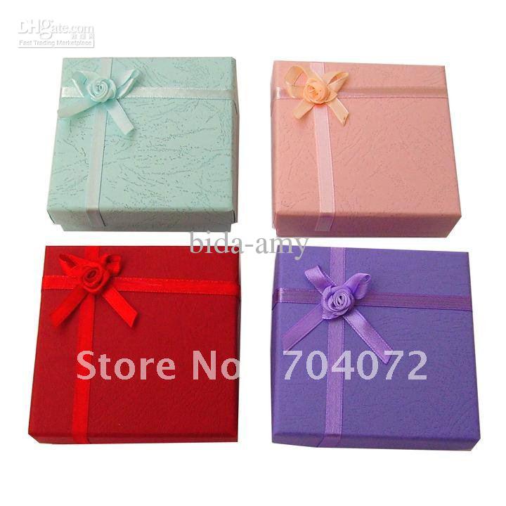 free shipping 8*8*2cm jewerly accessory gift box square colorful packing necklace bracelet ring ear